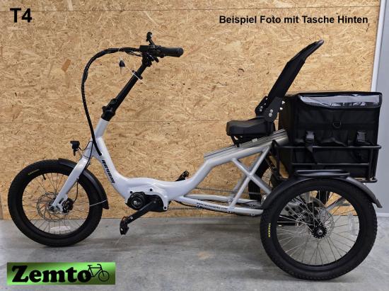 Elektro Dreirad Zemto-Lux-Mover T4 , 720 WH, 90 NM - Mittelmotor, weiß